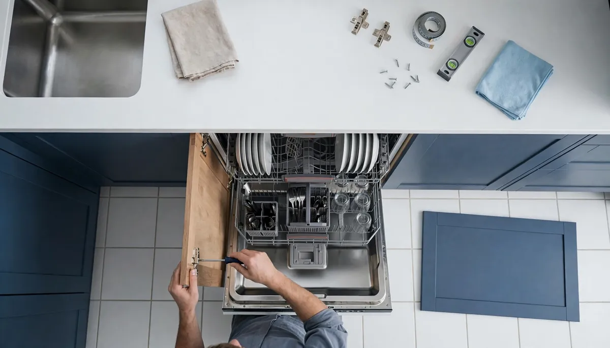 Comment poser la porte d'un lave-vaisselle encastrable ?